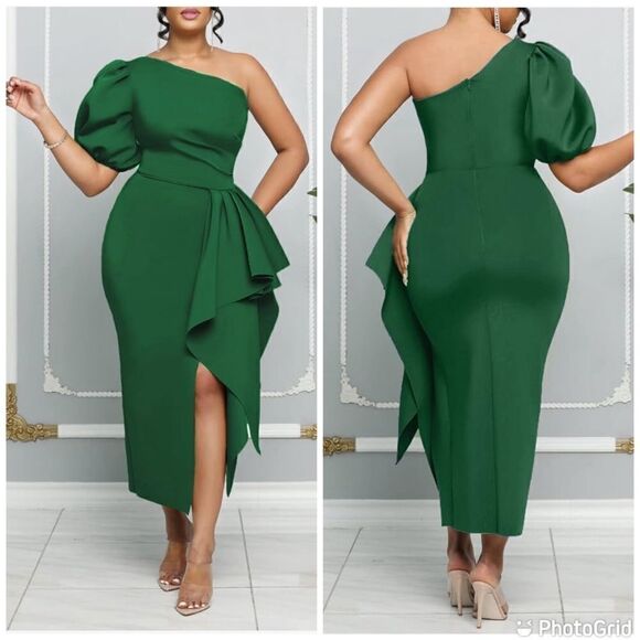 New Sexy One Shoulder Skirt Dress Club Party Evening Prom Bodycon Dress - Picture 1 of 12